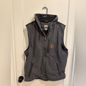 Carhartt Charcoal Hooded Vest, Men’s Large Tall (LT)